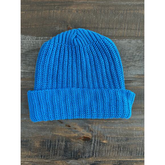 Love Your Melon Oversize Slouch Cuffed Beanie Chunky Knit Hat Blue USA - Picture 2 of 7